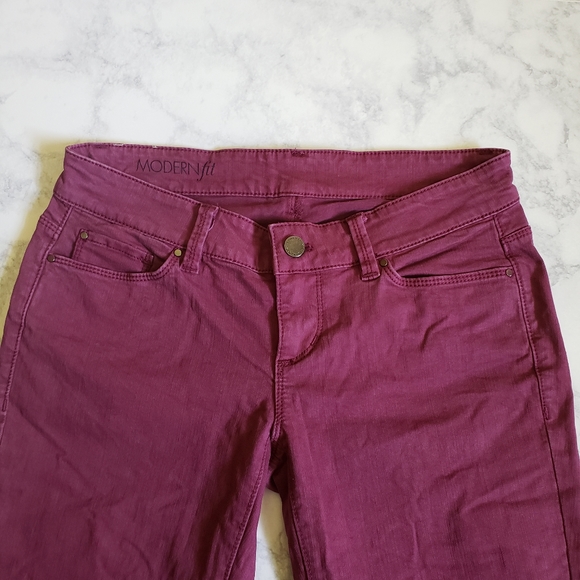 Ann Taylor Jeans Modern Fit Berry Low Rise 0 - Picture 3 of 11